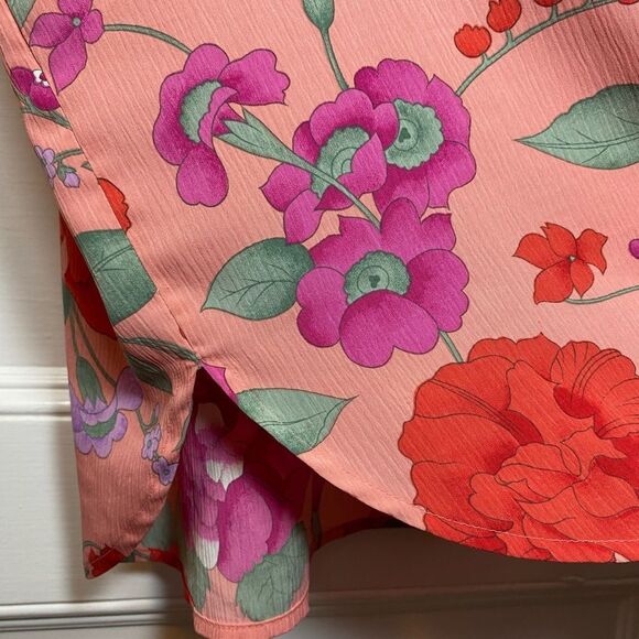 Victoria’s Secret Gold Label| Vintage Floral Nightgown Shirt Pajama Top Pink M/L - Picture 8 of 13